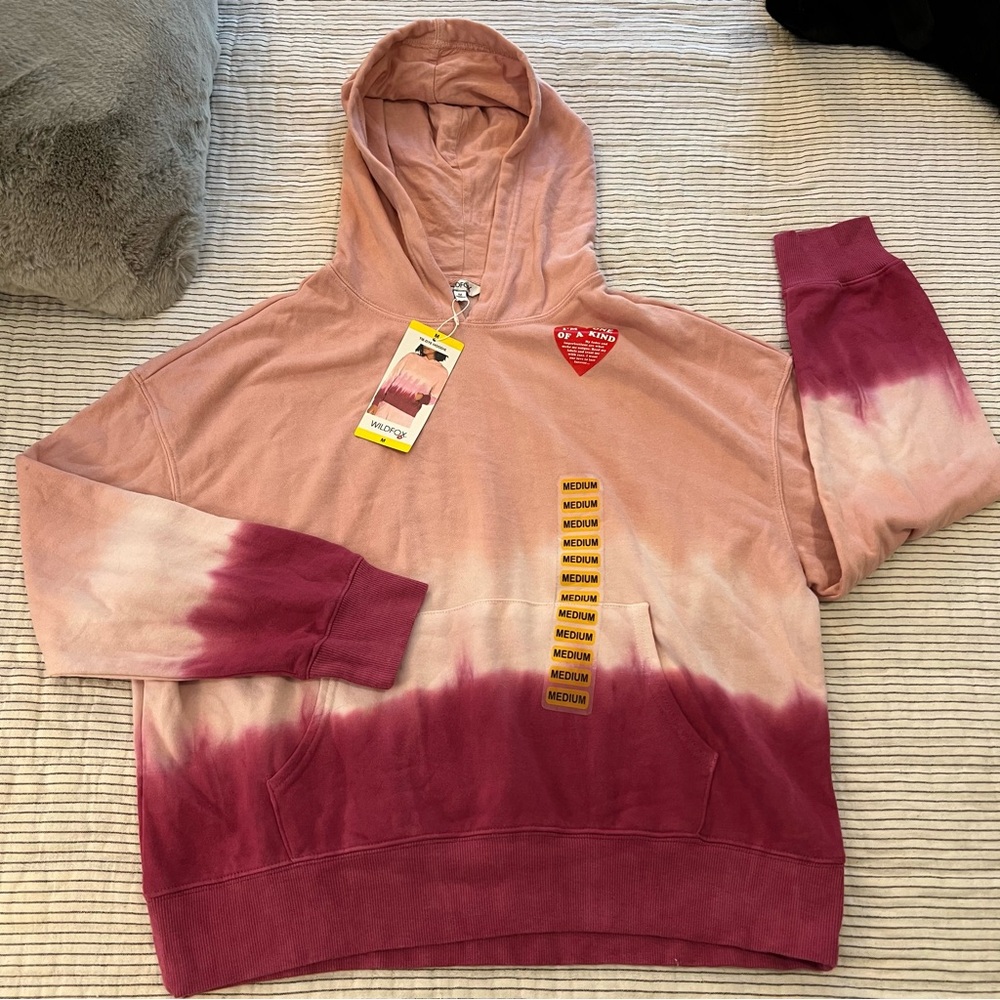 NWT Ombre Tie Dyed Pink Wildfox Hoodie medium